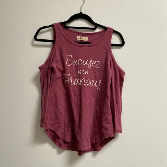 Hollister Thermal Embroidered Cold Shoulder Top XS - Picture 2 of 5